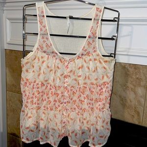 Flirty floral Lauren Conrad button up tank